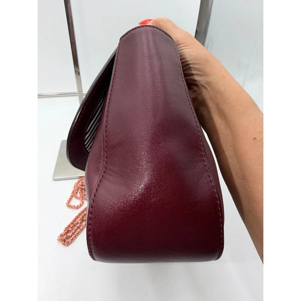 Kate Spade Robson Lane Marcelle Leather Satchel Cherry Wood burgundy.
